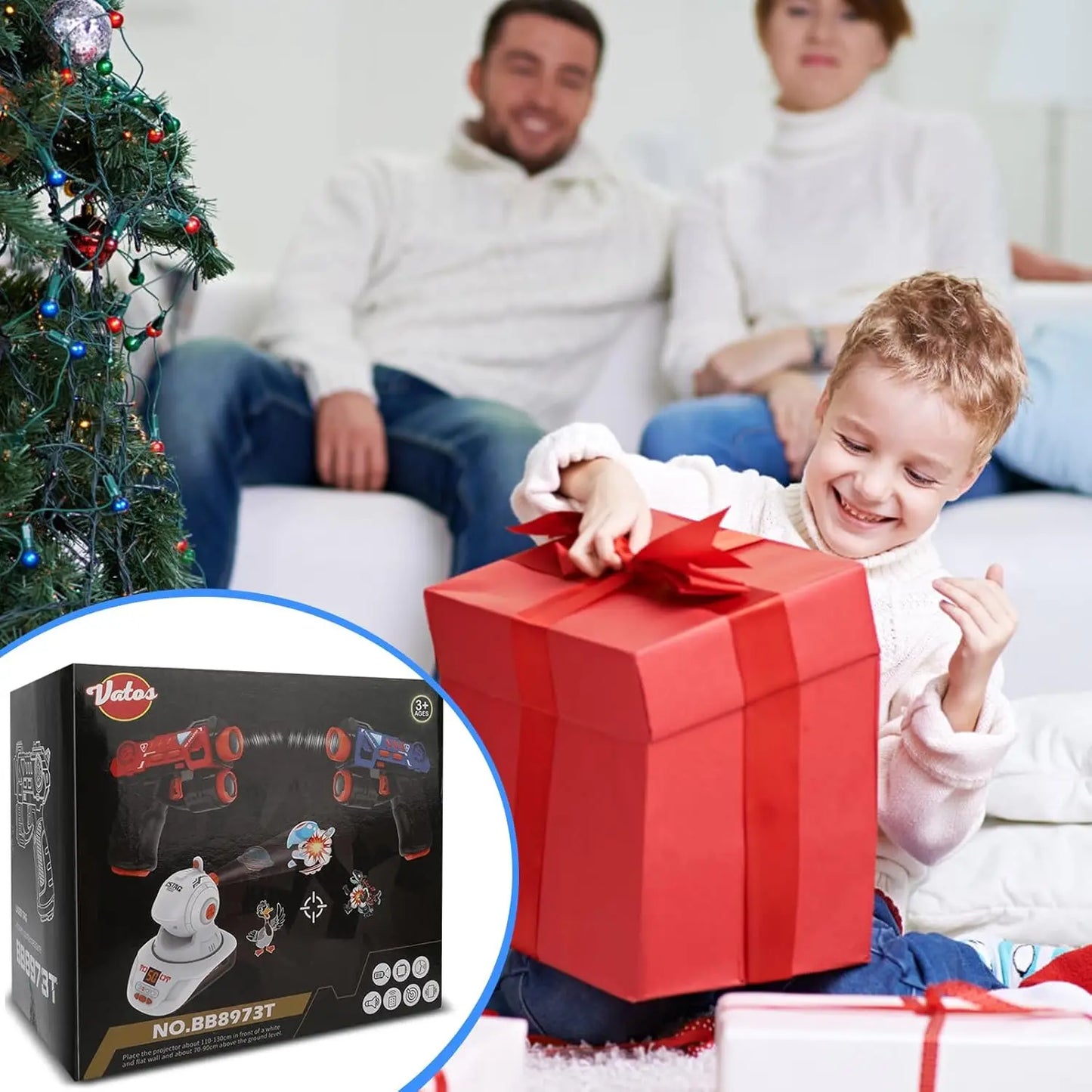VATOS Infrared Laser Tag Projector Duck Hunts Shooting Game 2 Players Cstag Pistol Guns Toy Indoor Game For Kids Boys Girl Gift