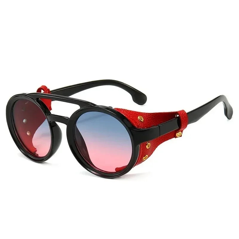 Vintage Retro Round Sunglasses for Mens Womens Cyber Punk Glasses Gothic Steampunk Sunglasses UV400 Glasses Oculos de sol Pesca
