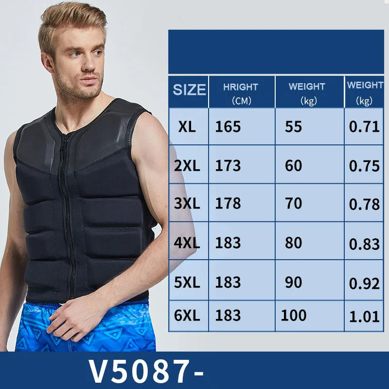 Oulylan Life Vest Surf Raft Kayak Fishing Jet Ski Water Life Jacket for Adult Super Buoyancy Sport Swimming Rescue Life Jacket