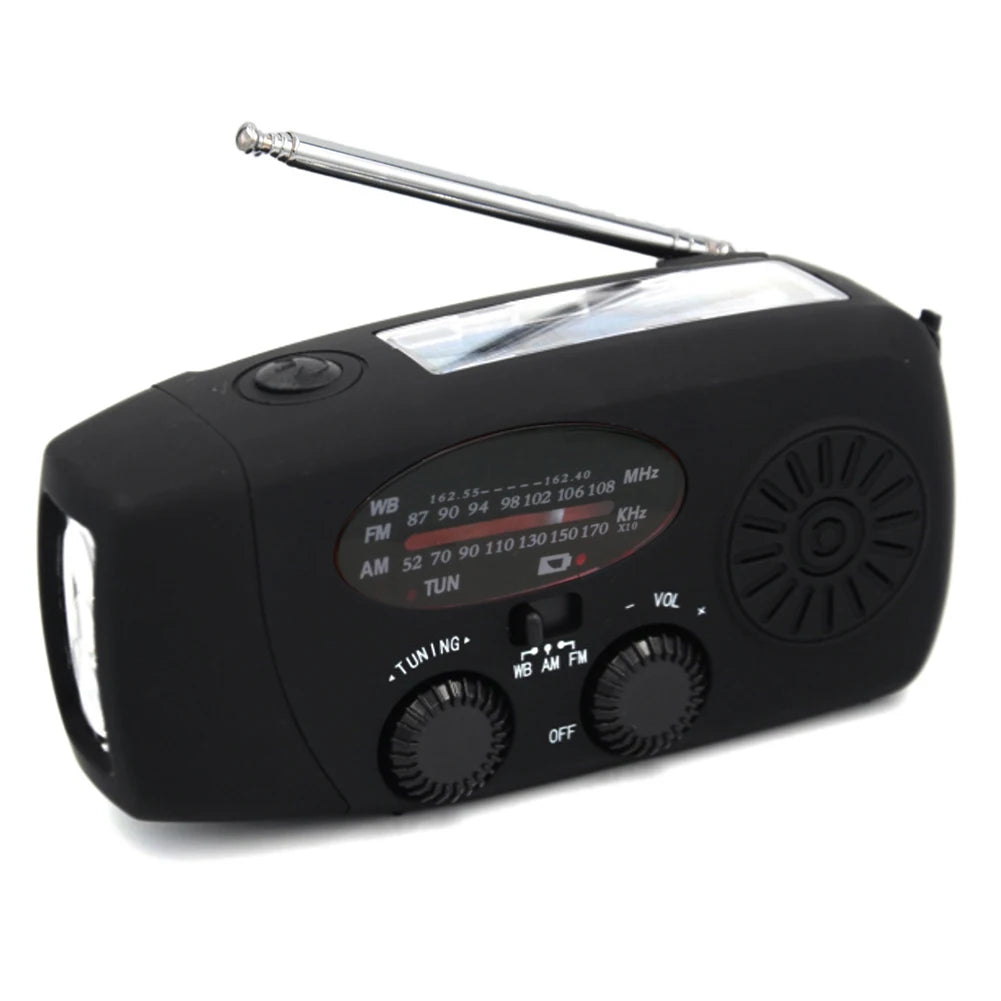 12000mAh Emergency Radio Multifunction Radio Hand Crank Solar AM/FM/NOAA Weather Radios with LED Flashlight Power Bank Charger