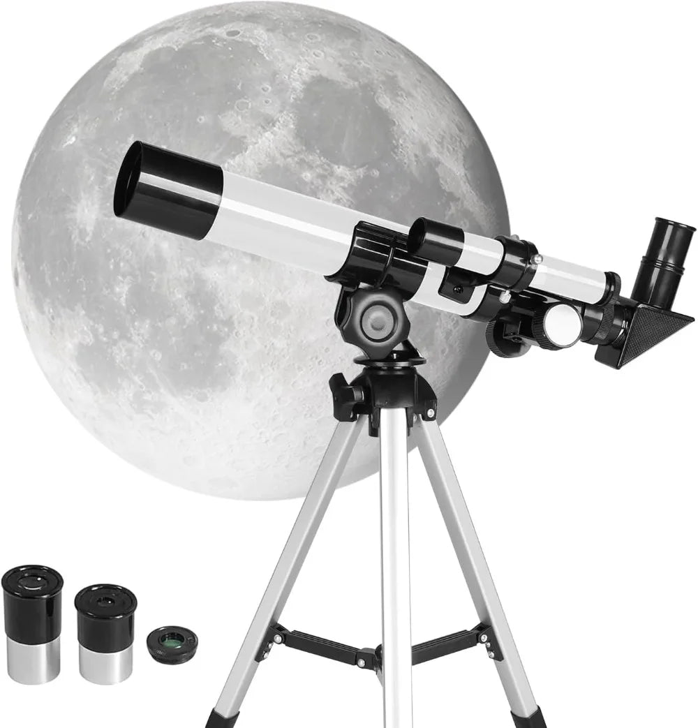 Astronomical Telescope with Tripod 40mm Waterproof Magnification High-Definition Monocular Telescope for Moon Watching Birds