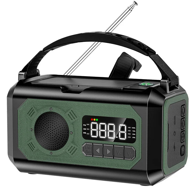 12000mAh Emergency Radio Multifunction Radio Hand Crank Solar AM/FM/NOAA Weather Radios with LED Flashlight Power Bank Charger