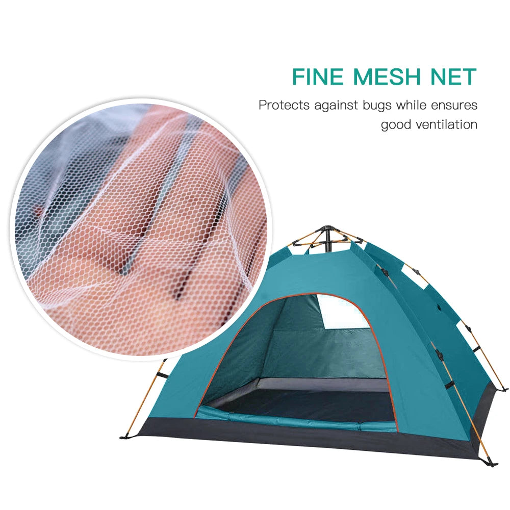 Pop Up Tent Water-resistant Portable Instant Camping Tent Outdoor Tent Polyester for 1-2 / 3-4 People Family Tent