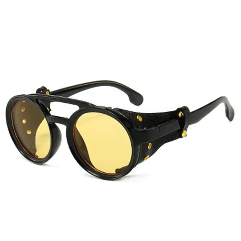 Vintage Retro Round Sunglasses for Mens Womens Cyber Punk Glasses Gothic Steampunk Sunglasses UV400 Glasses Oculos de sol Pesca