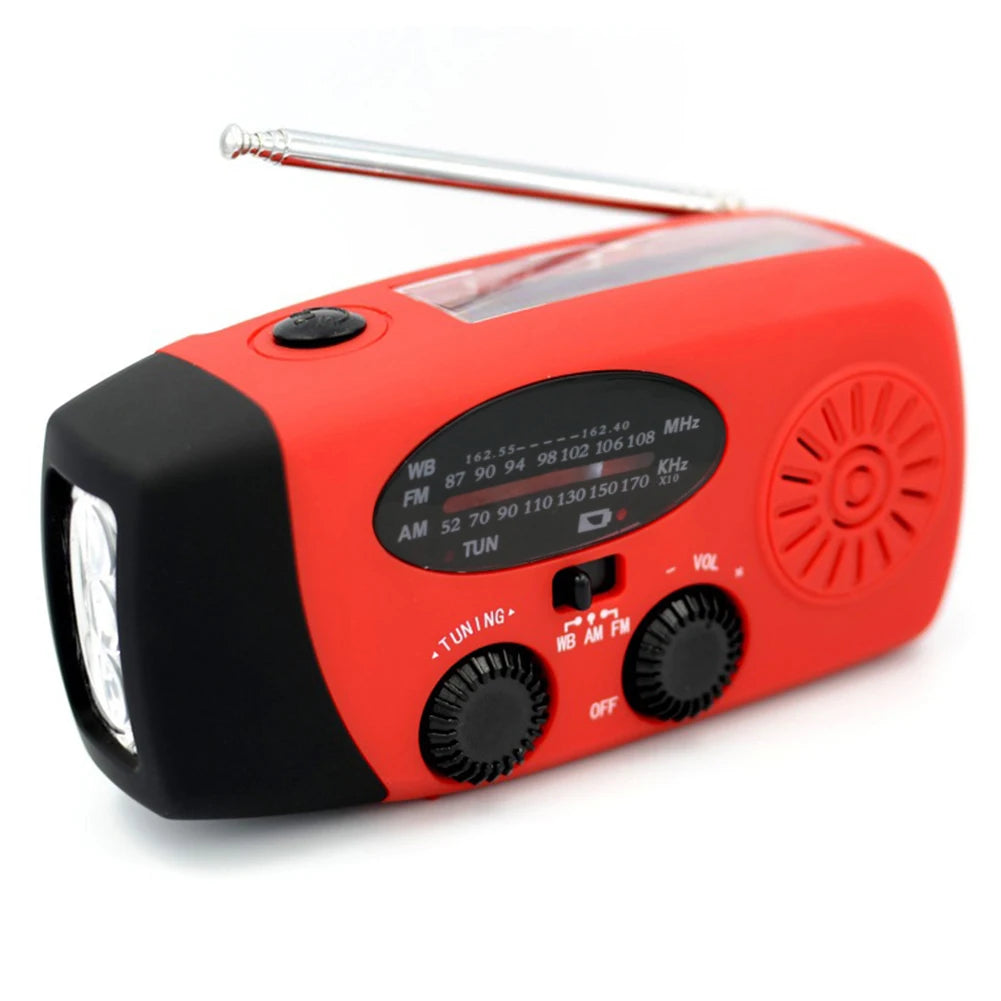 12000mAh Emergency Radio Multifunction Radio Hand Crank Solar AM/FM/NOAA Weather Radios with LED Flashlight Power Bank Charger