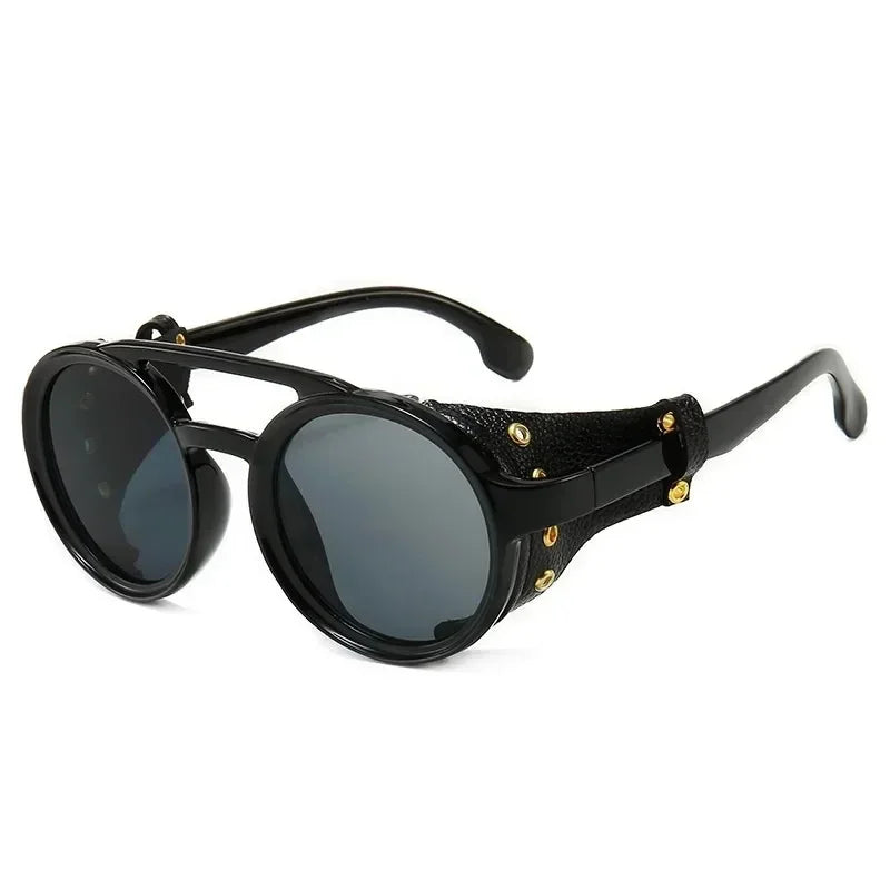 Vintage Retro Round Sunglasses for Mens Womens Cyber Punk Glasses Gothic Steampunk Sunglasses UV400 Glasses Oculos de sol Pesca