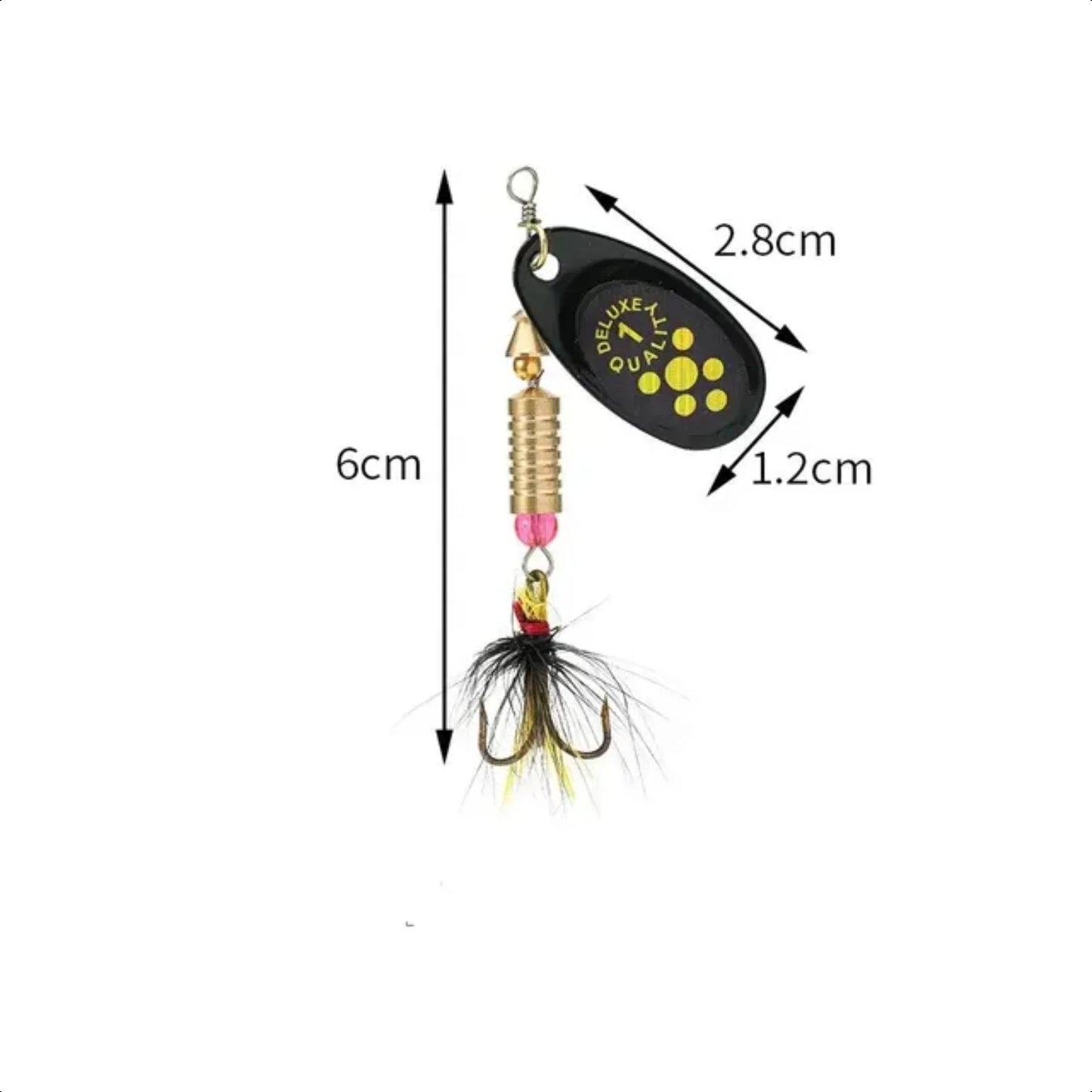 Artificial Swimbait Bait Spinner Feather Treble Fishing Lure Wobbler Trout Spoon Jig Fly Rotating Sequin Road Hook