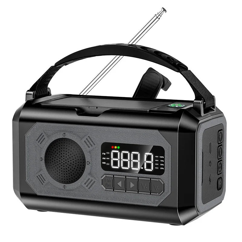 12000mAh Emergency Radio Multifunction Radio Hand Crank Solar AM/FM/NOAA Weather Radios with LED Flashlight Power Bank Charger