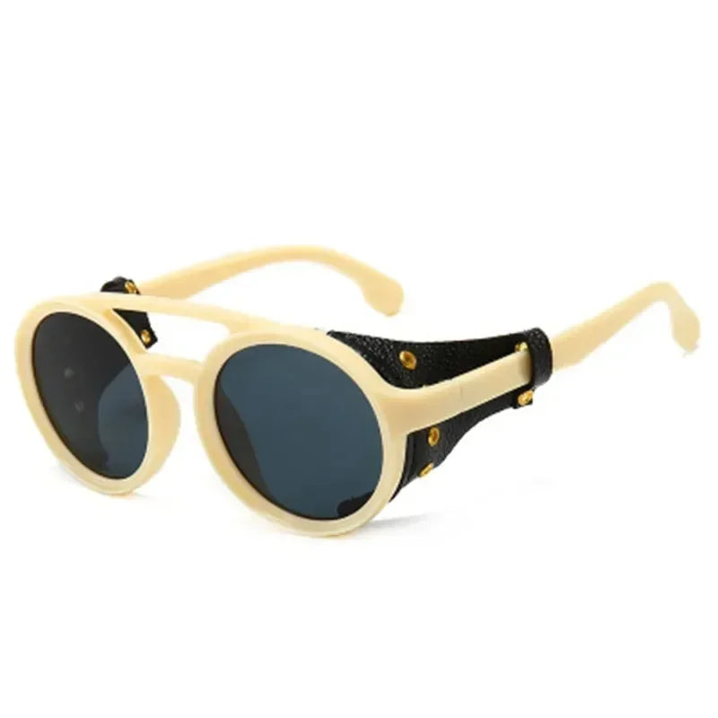 Vintage Retro Round Sunglasses for Mens Womens Cyber Punk Glasses Gothic Steampunk Sunglasses UV400 Glasses Oculos de sol Pesca