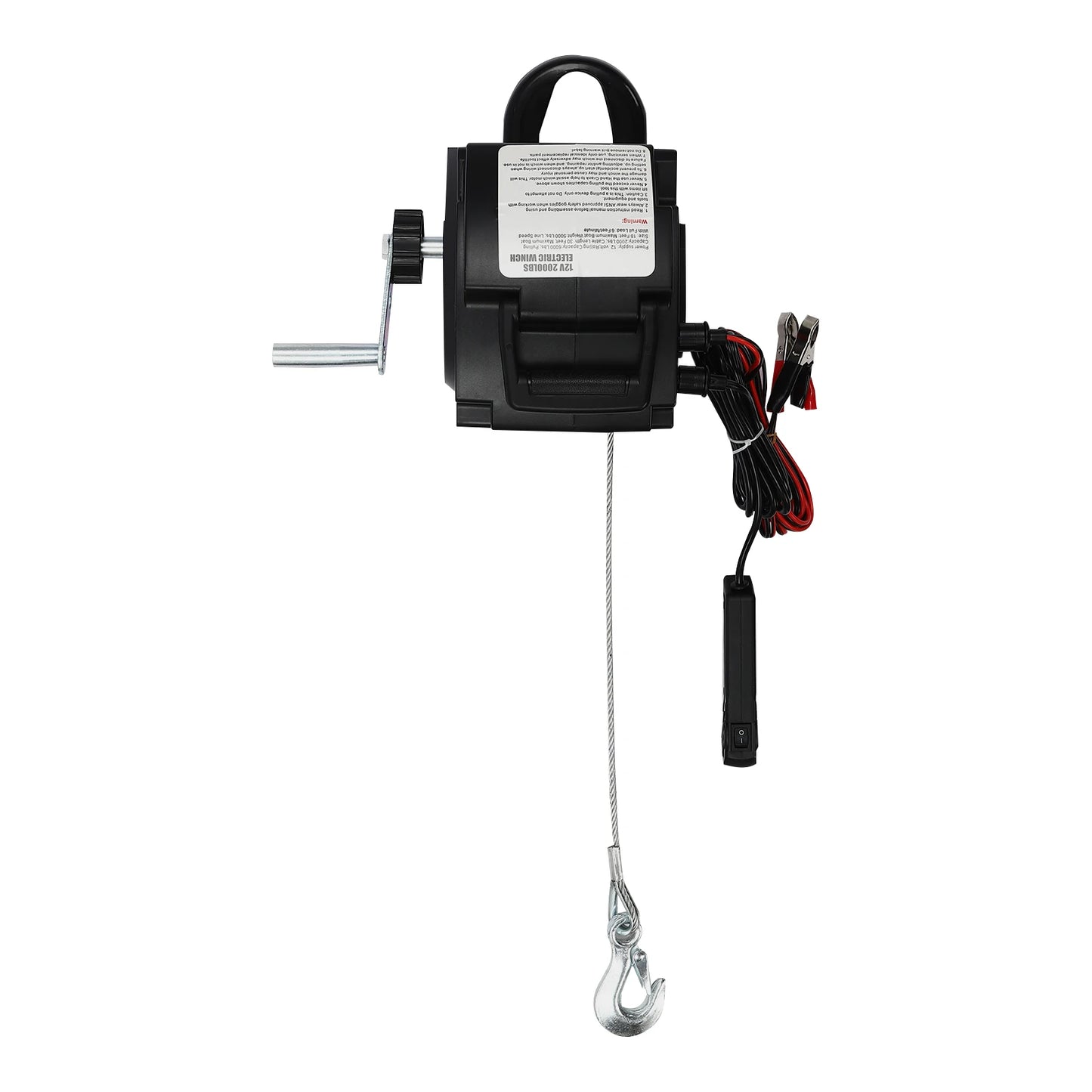 12V DC Electric Winch Powerful Electric Rope Winch Dual Control Modes Towing,With Boat Rope Pulley Remote Control