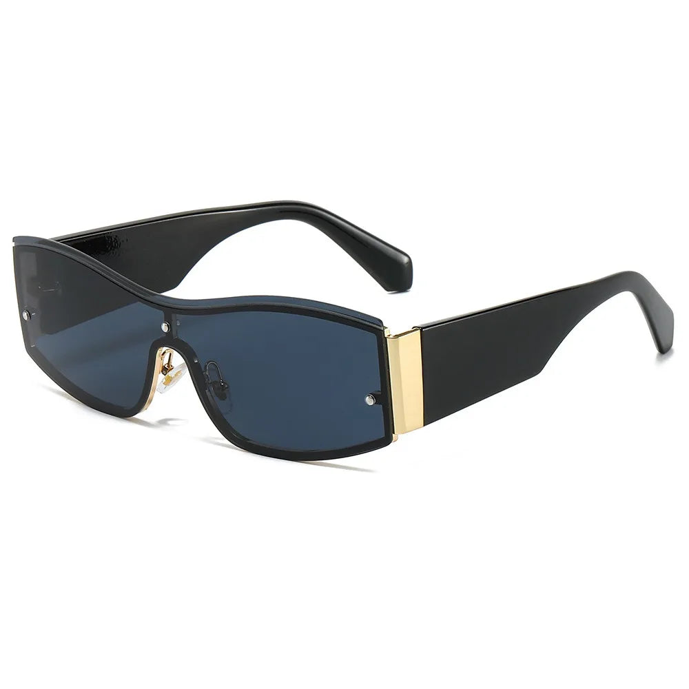 Vintage One Piece Lens Gradient Leopard Sunglasses Trending Punk Square Eyewear Men Women Classic Polygon Sunglasses UV400 Gafas