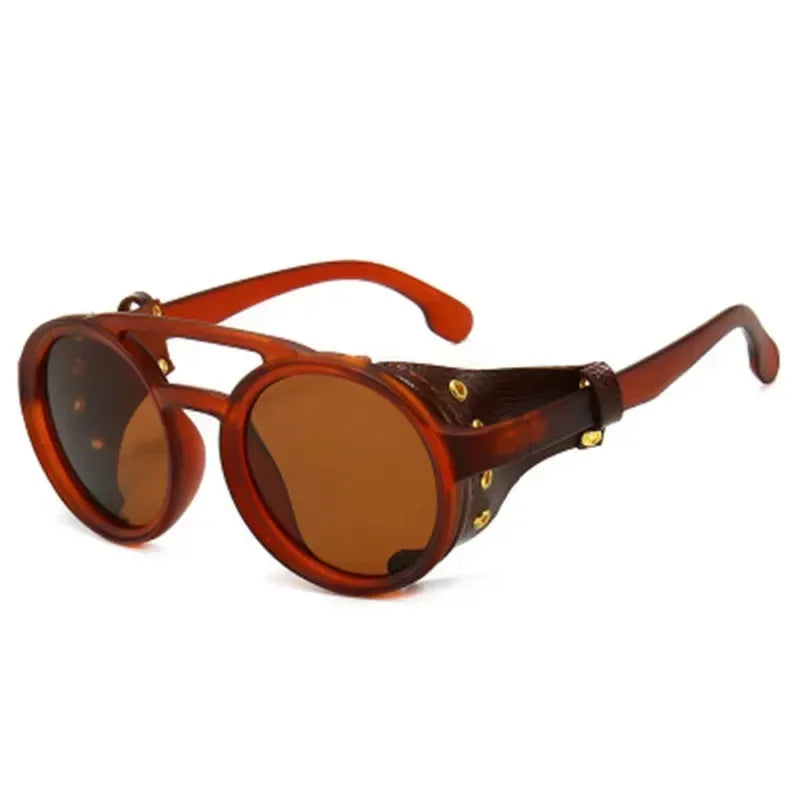 Vintage Retro Round Sunglasses for Mens Womens Cyber Punk Glasses Gothic Steampunk Sunglasses UV400 Glasses Oculos de sol Pesca