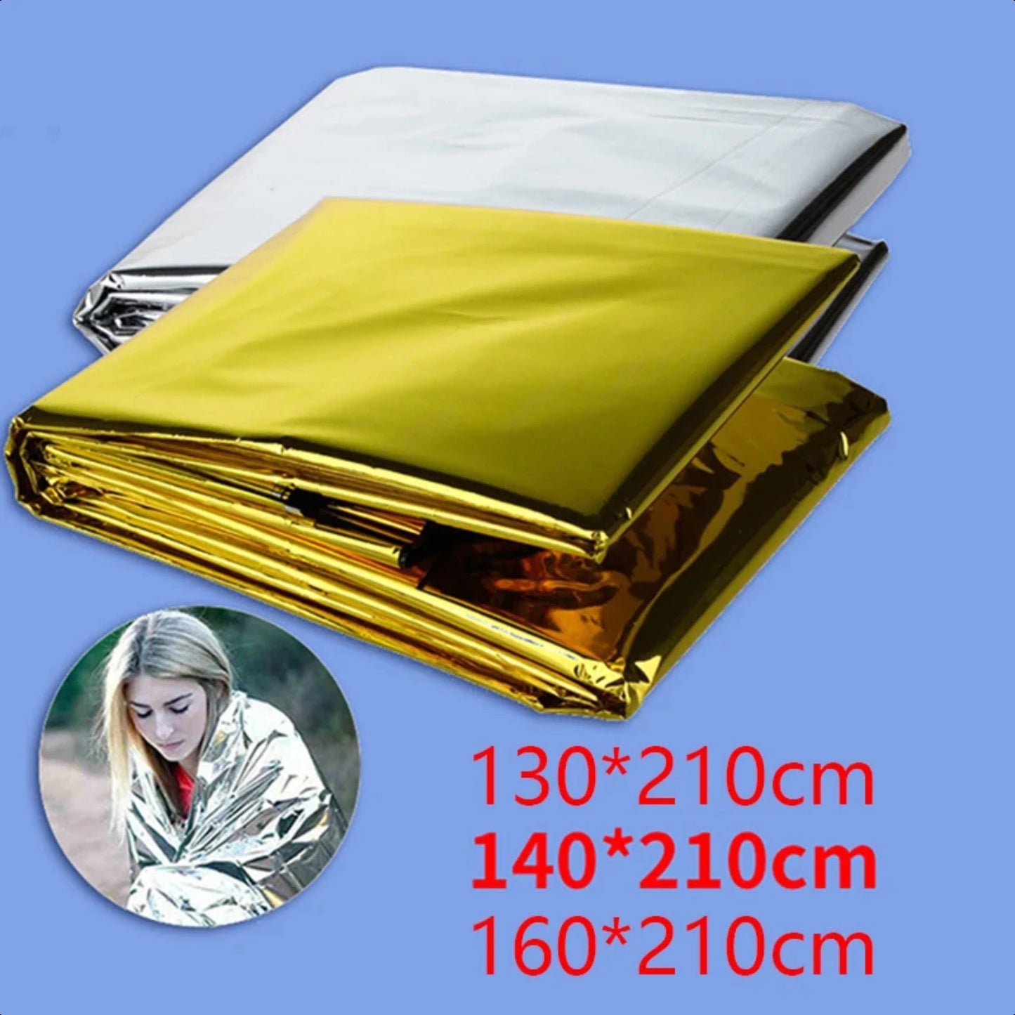 Must-Have Essential Windproof, Waterproof, Thermal, and Warm Emergency Blanket for Outdoor Camping, Hiking, and Military Rescue