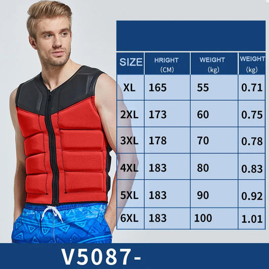Oulylan Life Vest Surf Raft Kayak Fishing Jet Ski Water Life Jacket for Adult Super Buoyancy  Sport Swimming Rescue Life Jacket