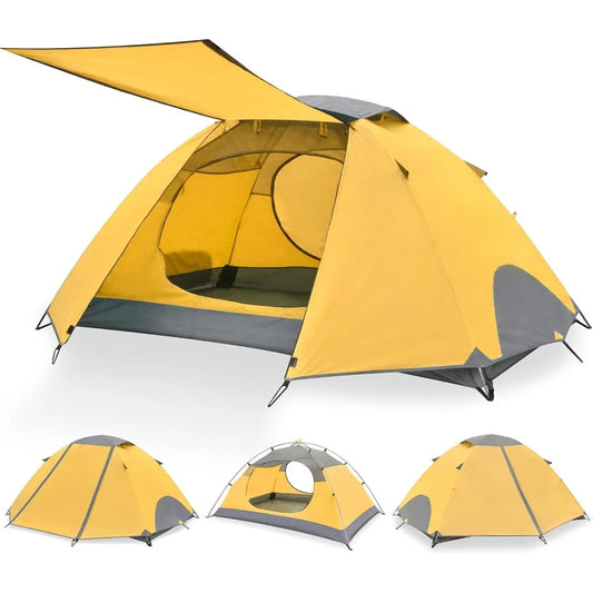 Tent Outdoor Camping, Waterproof Backpack, Lightweight Camping Tent 2/3 Person Hiking Tent Aluminum Frame Double Layer