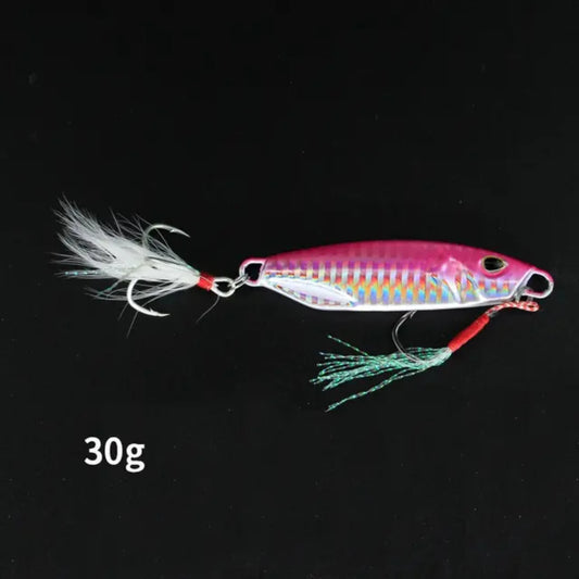 Metal Cast Jig Spoon Lure 20G 30G Artificial Bait Shore Slow Jigging Fishing Lures Super Hard Bass Fishing Tackle