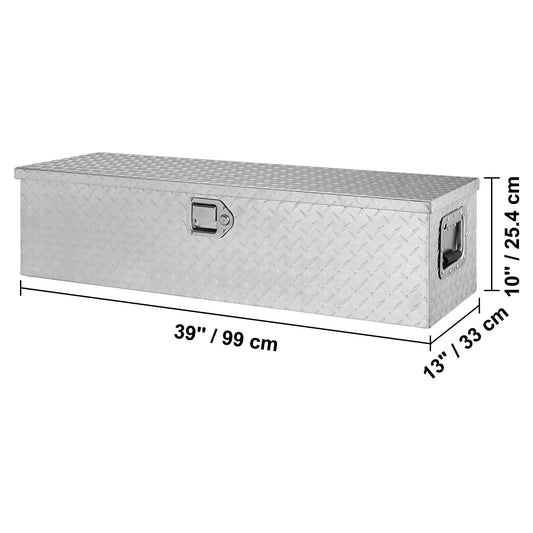 VEVOR Heavy Duty Aluminum Truck Bed Tool Box Plate Tool Box with Side Handle and Lock Keys Storage Tool Box  for PickupTruck Bed