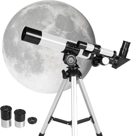 Astronomical Telescope with Tripod 40mm Waterproof Magnification High-Definition Monocular Telescope for Moon Watching Birds