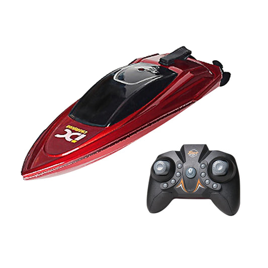 Waterproof 2.4GHz RC Boat High Speed Electric Ship Water Model with LED Lights Children Remote Control Ship Toy