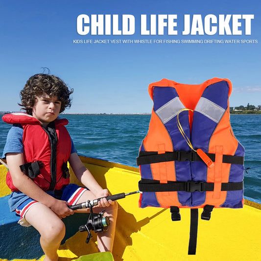 Kids Life Jacket Water Sports Fishing Swimming Boating Life Vest with Whistle