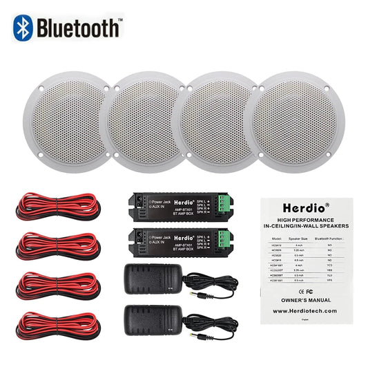 4 Inch 160W Marine Waterproof Bluetooth Speakers For ATV UTV SPA Golf Motorcycle Boat SPA UV-Proof Outdoor Indoor Music Speaker