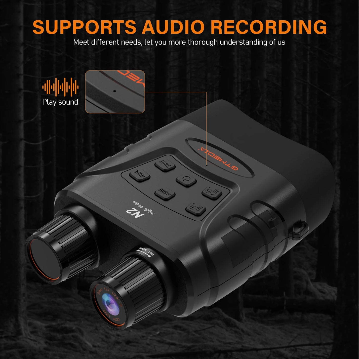 GTMEDIA N2 Infrared LED Night Vision Goggles Binoculars With Neck Strap Handheld Waterproof Telescope for Outdoor Camping Hiking