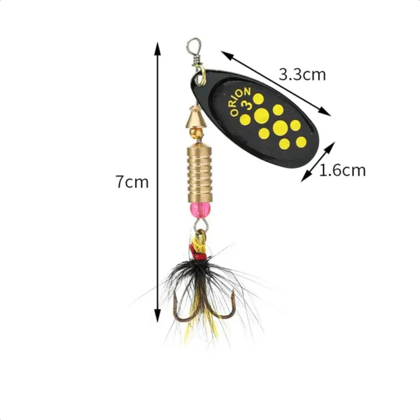 Artificial Swimbait Bait Spinner Feather Treble  Fishing Lure Wobbler Trout Spoon Jig Fly Rotating Sequin Road Hook