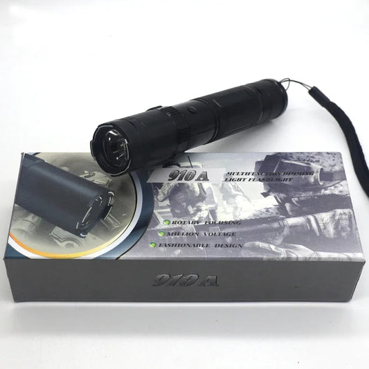 910A Self-defense Device - Outdoor Self-defense Flashlight, Rechargeable, Large Capacity, Black