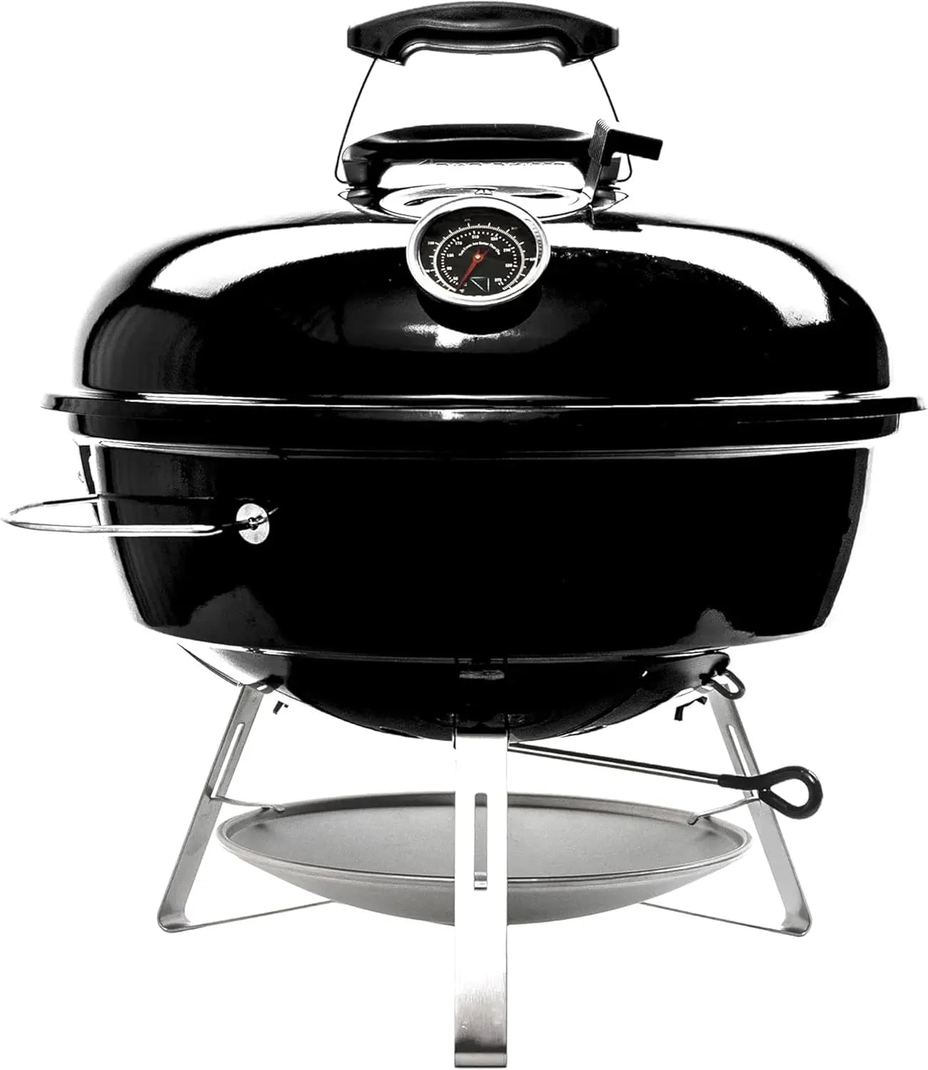 Sear Travel Kettle, 2-Zone Cook Charcoal Basket and Easy Spin 18” Grate - Portable Charcoal Grill