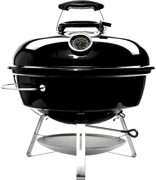Sear Travel Kettle, 2-Zone Cook Charcoal Basket and Easy Spin 18” Grate - Portable Charcoal Grill