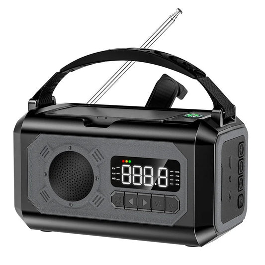 12000mAh Emergency Radio Multifunction Radio Hand Crank Solar AM/FM/NOAA Weather Radios with LED Flashlight Power Bank Charger