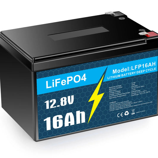 12V 16AH LiFePO4 Lithium Battery Marine Battery with 16A BMS for RV Solar Trolling Motor Travel Trailer Energy Storage- Off Grid
