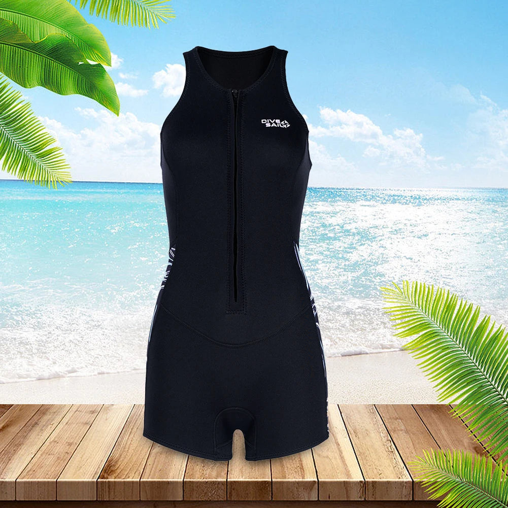 2MM Neoprene Women Wetsuit Sleeveless Wetsuits One Piece Swimsuit for Swimming Diving Snorkeling Kayaking Surfing