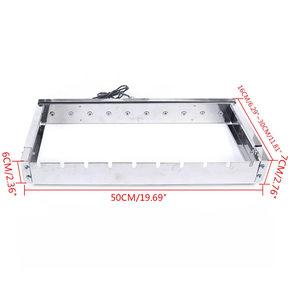 110V Portable Barbecue Grill Stainless Steel Rolling Electric Picnic Automatic Shelf